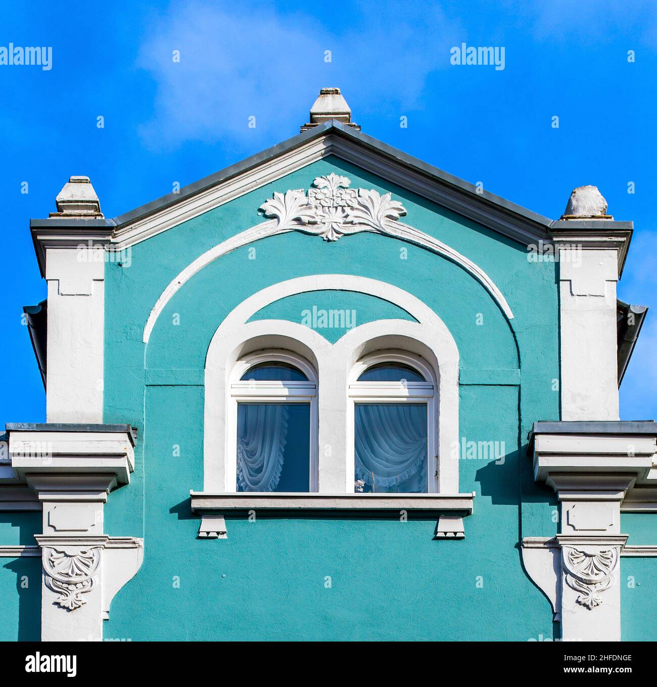 brick wall of an old house with window Stock Photo - Alamy