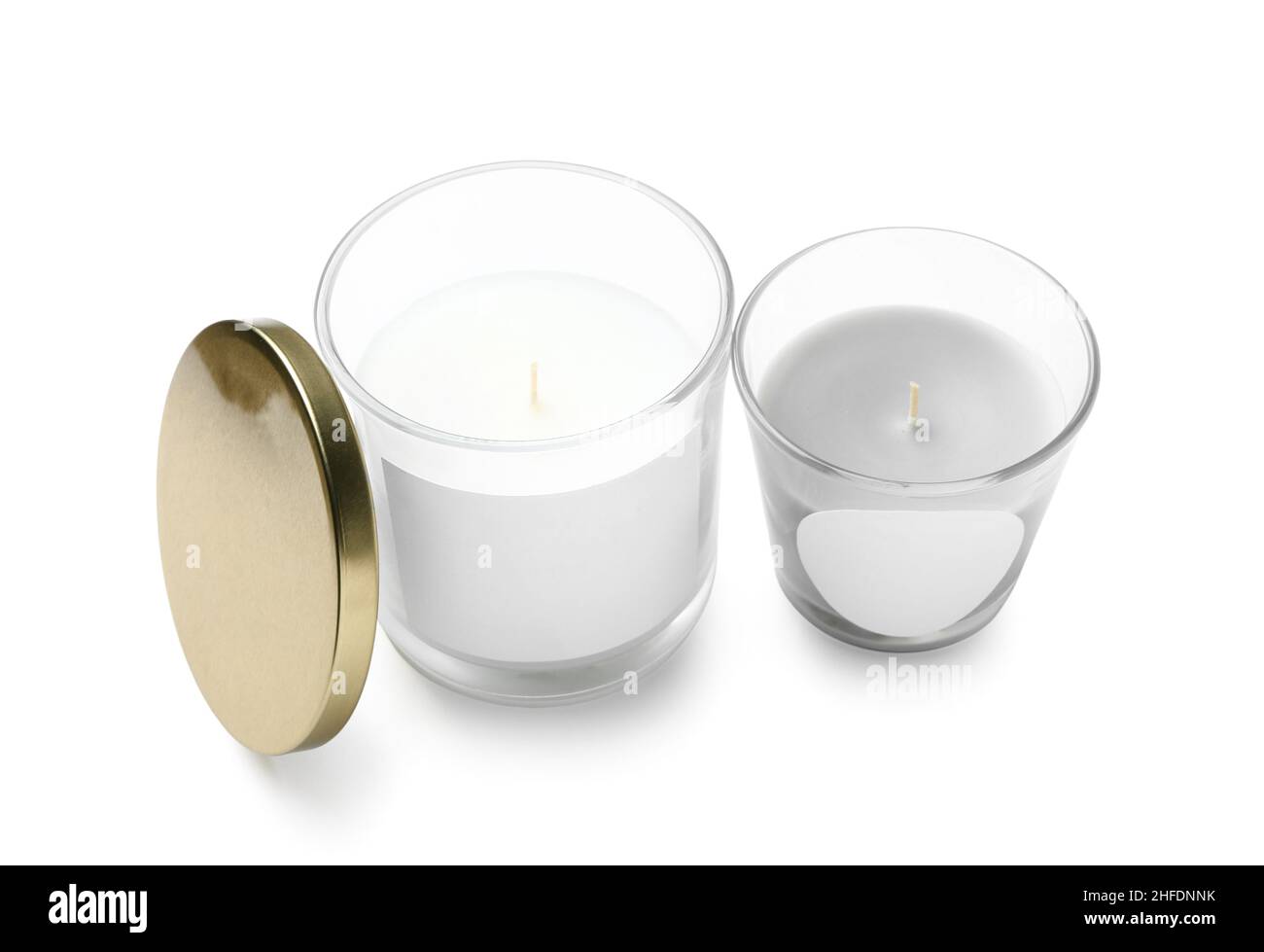 Aromatic candles isolated on white background Stock Photo - Alamy