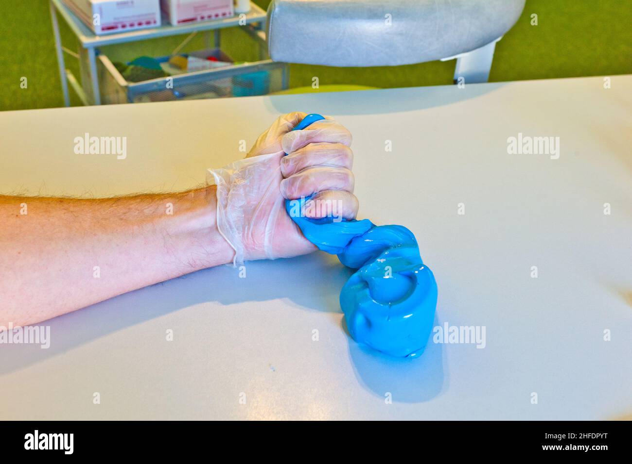 hand physiotherapy to recover a broken finger Stock Photo Alamy
