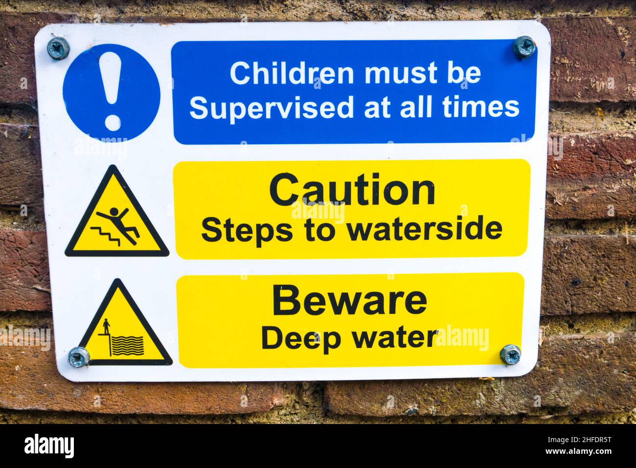 'Deep Water' Warning Sign Stock Photo