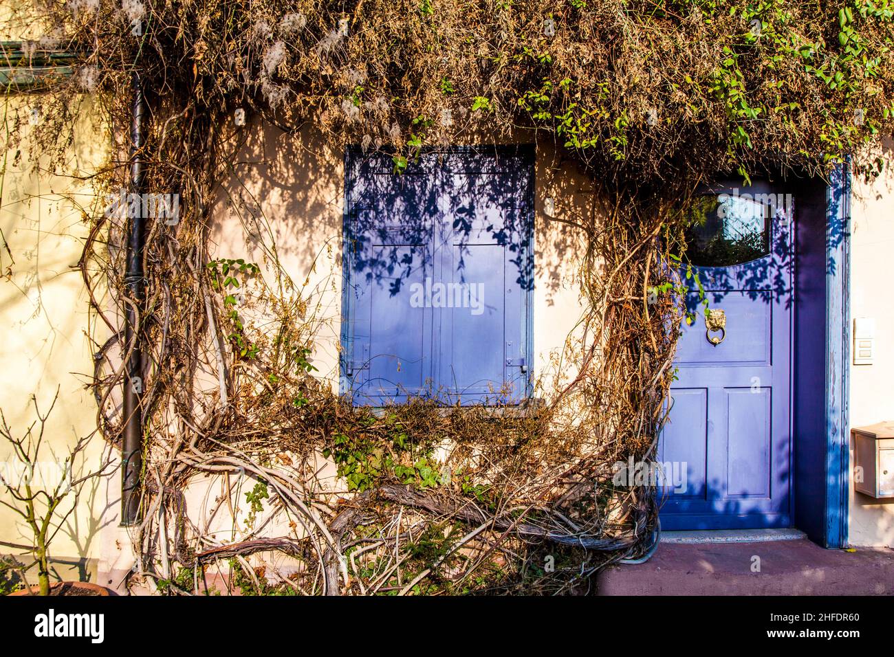 brick wall of an old house with window Stock Photo - Alamy