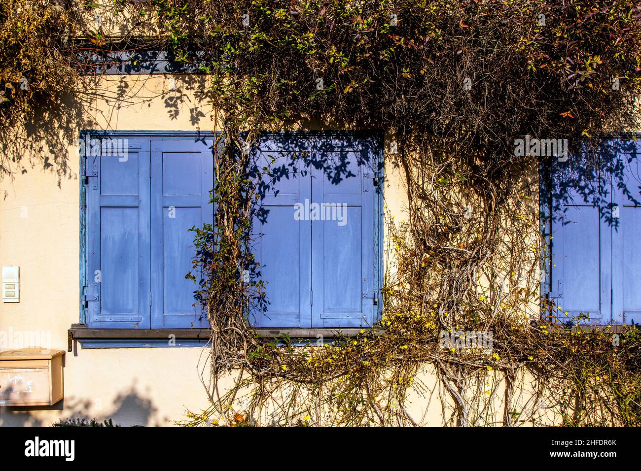 brick wall of an old house with window Stock Photo - Alamy