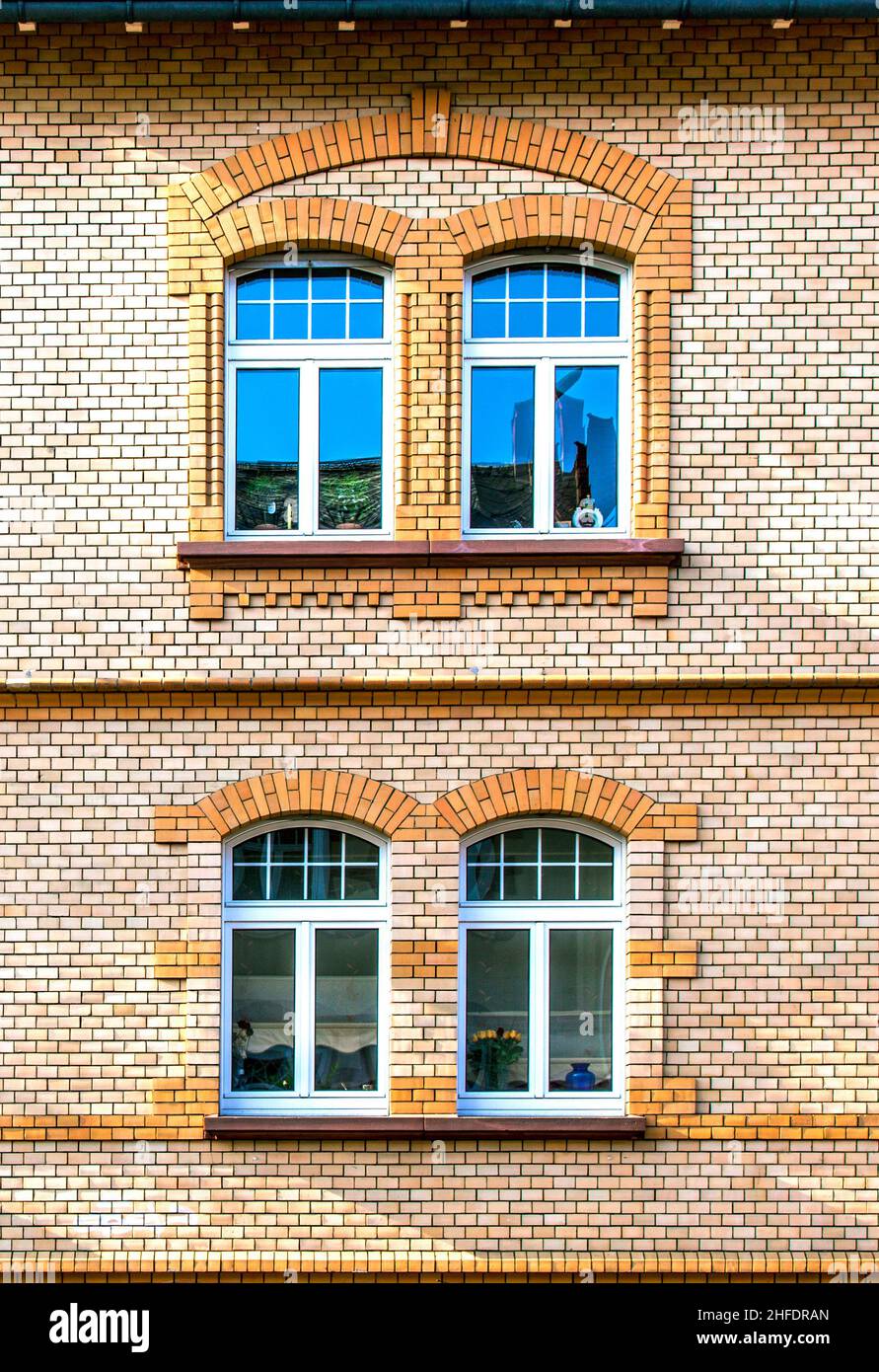 facade of an old house with window Stock Photo - Alamy