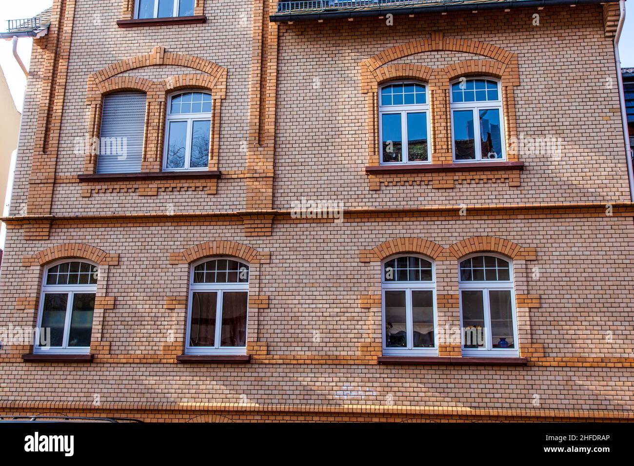 facade of an old house with window Stock Photo - Alamy