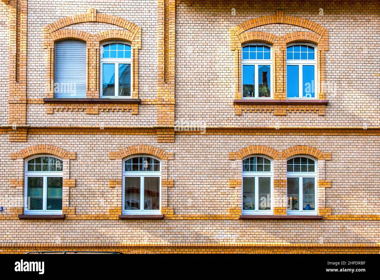 facade of an old house with window Stock Photo - Alamy