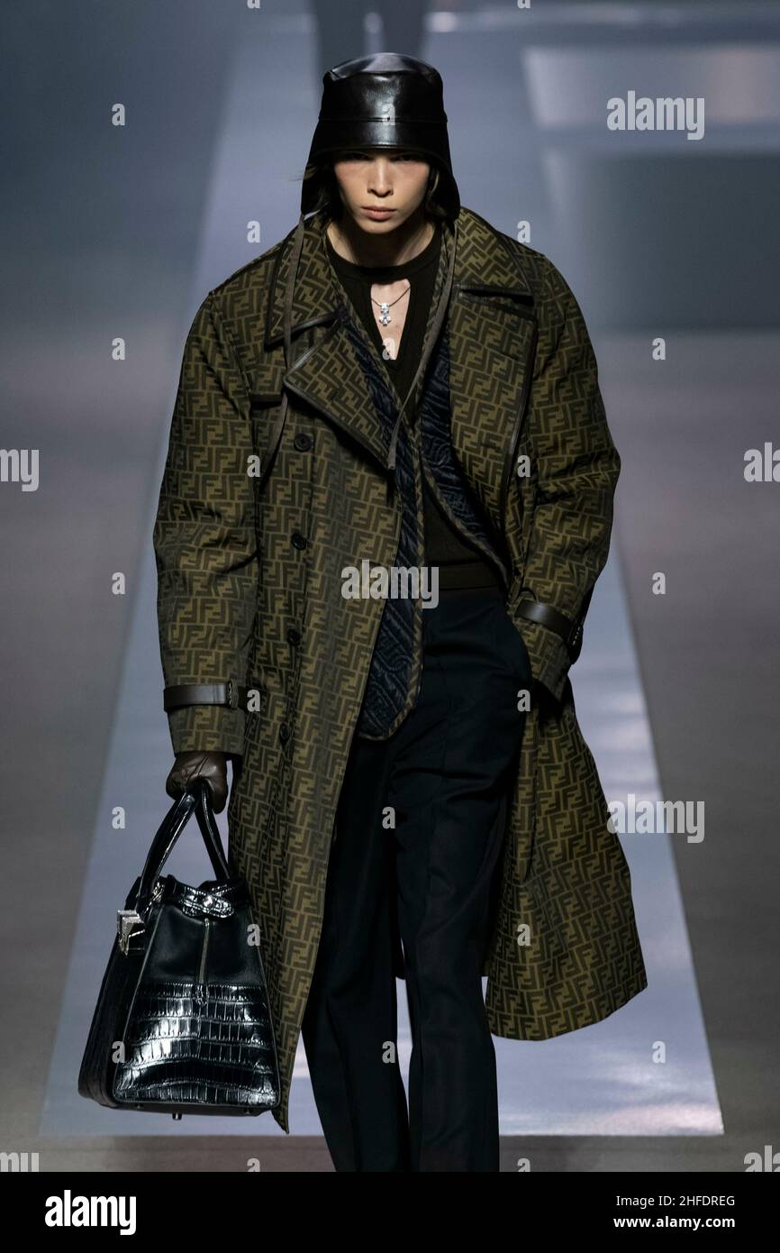 FENDI menswear Fall/Winter 2022-23 Runway during Milan Fashion Week January 2022 - Milan, Italy 15/01/2022 Stock Photo