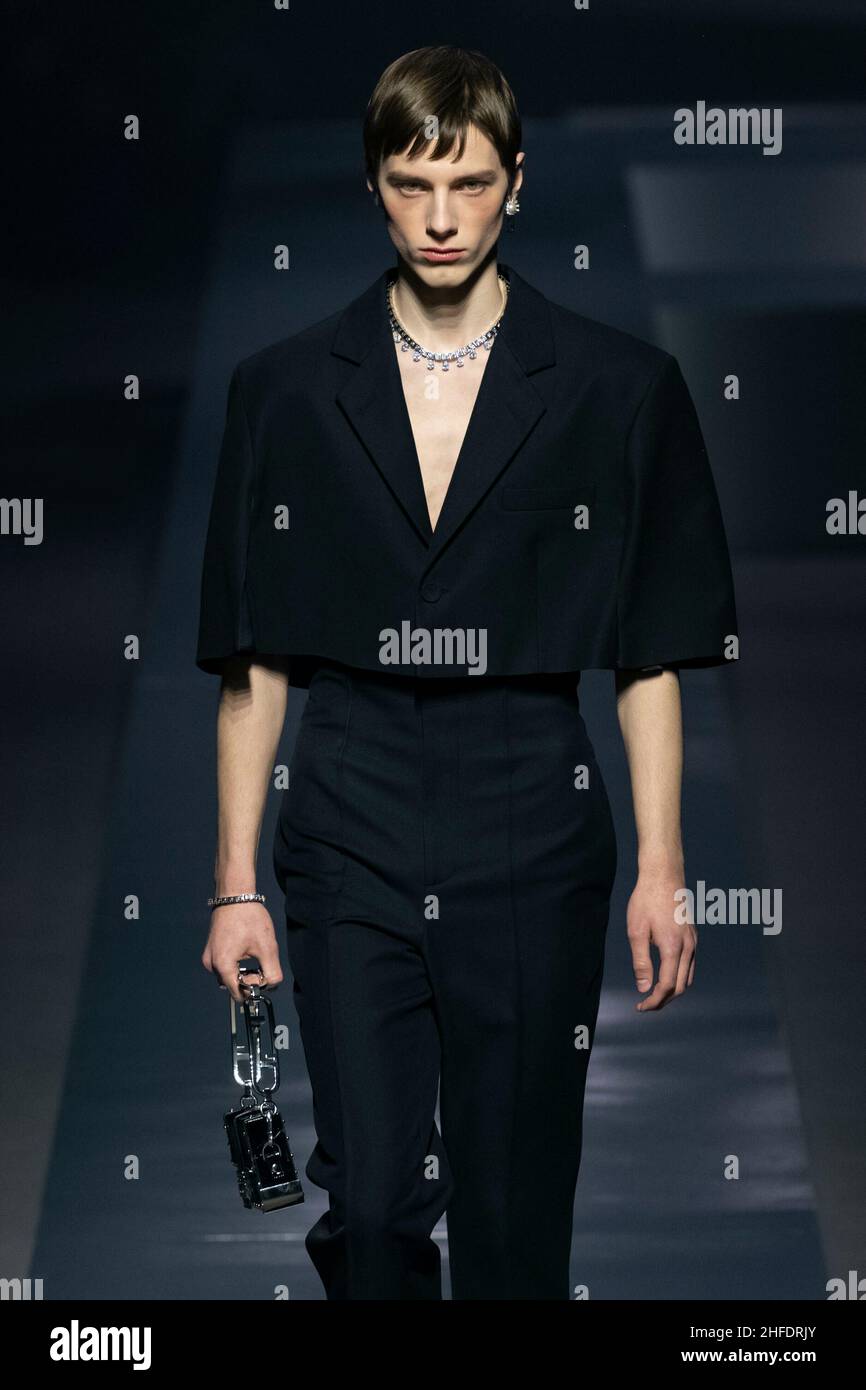 FENDI menswear Fall/Winter 2022-23 Runway during Milan Fashion Week January 2022 - Milan, Italy 15/01/2022 Stock Photo