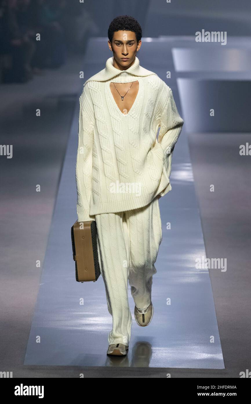 FENDI menswear Fall/Winter 2022-23 Runway during Milan Fashion Week January 2022 - Milan, Italy 15/01/2022 Stock Photo