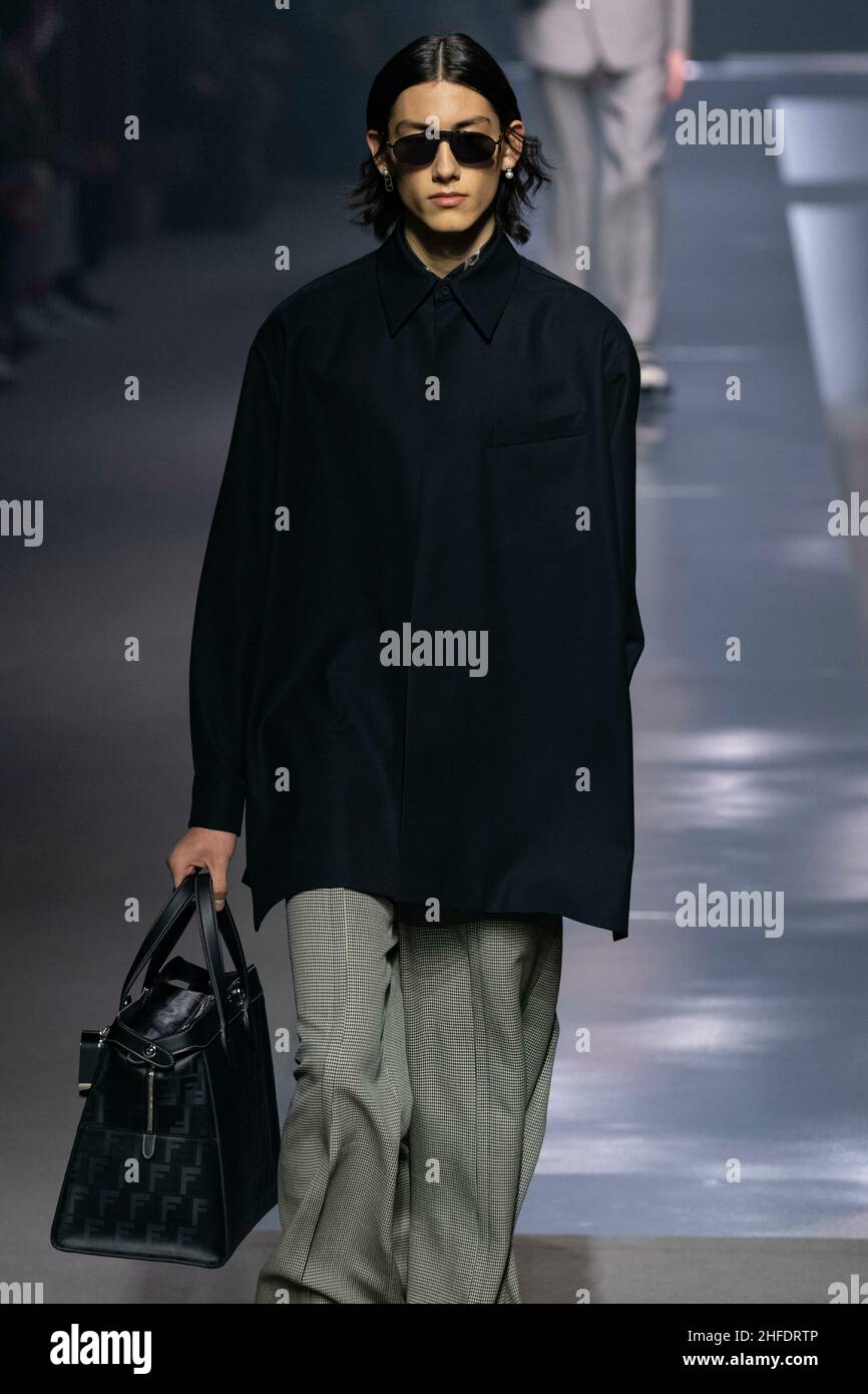 FENDI menswear Fall/Winter 2022-23 Runway during Milan Fashion Week January 2022 - Milan, Italy 15/01/2022 Stock Photo