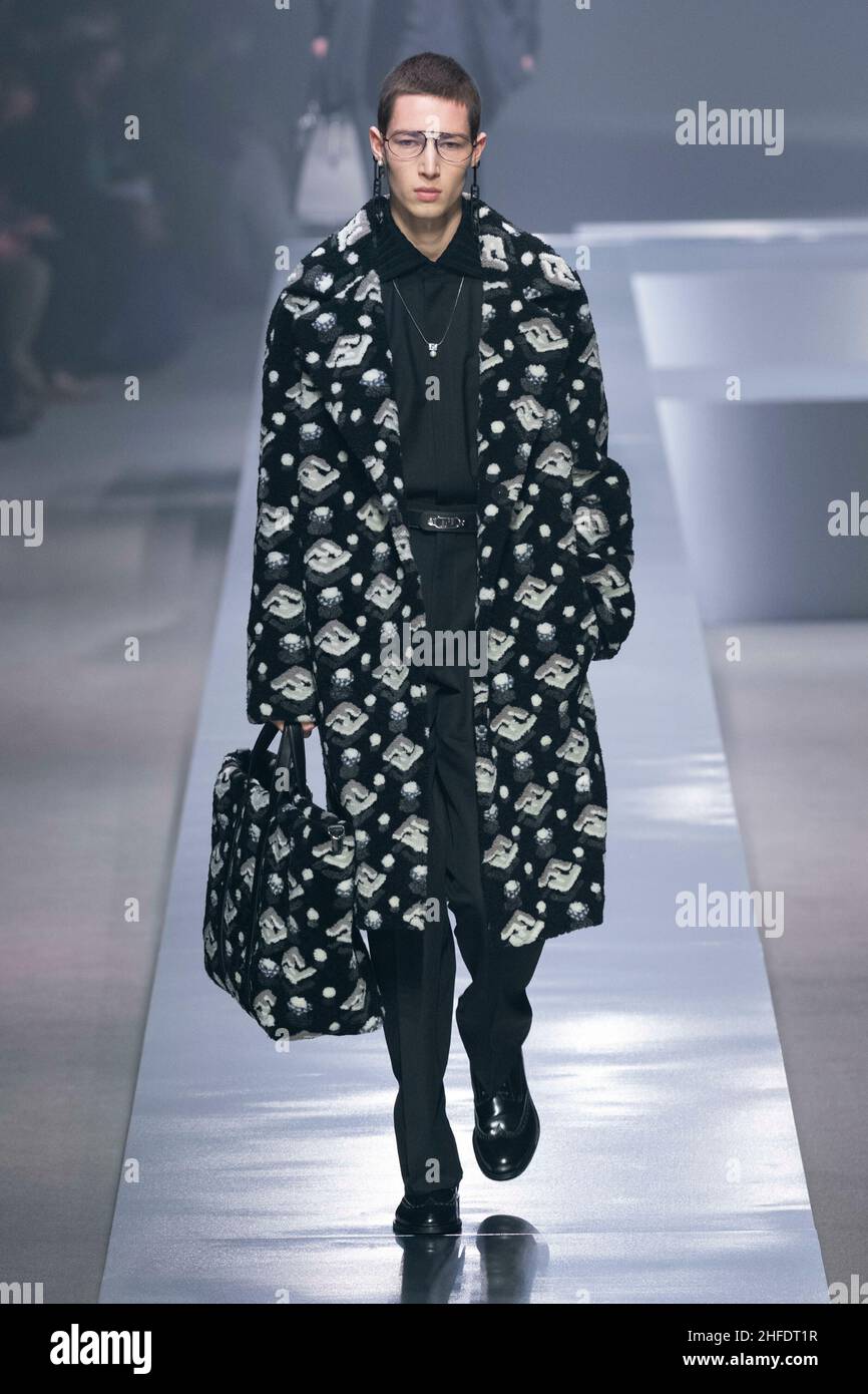 FENDI menswear Fall/Winter 2022-23 Runway during Milan Fashion Week January 2022 - Milan, Italy 15/01/2022 Stock Photo