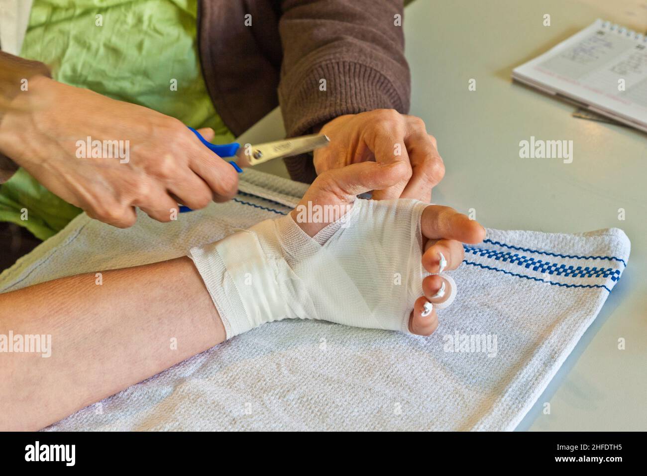 hand physiotherapy to recover a broken finger Stock Photo Alamy