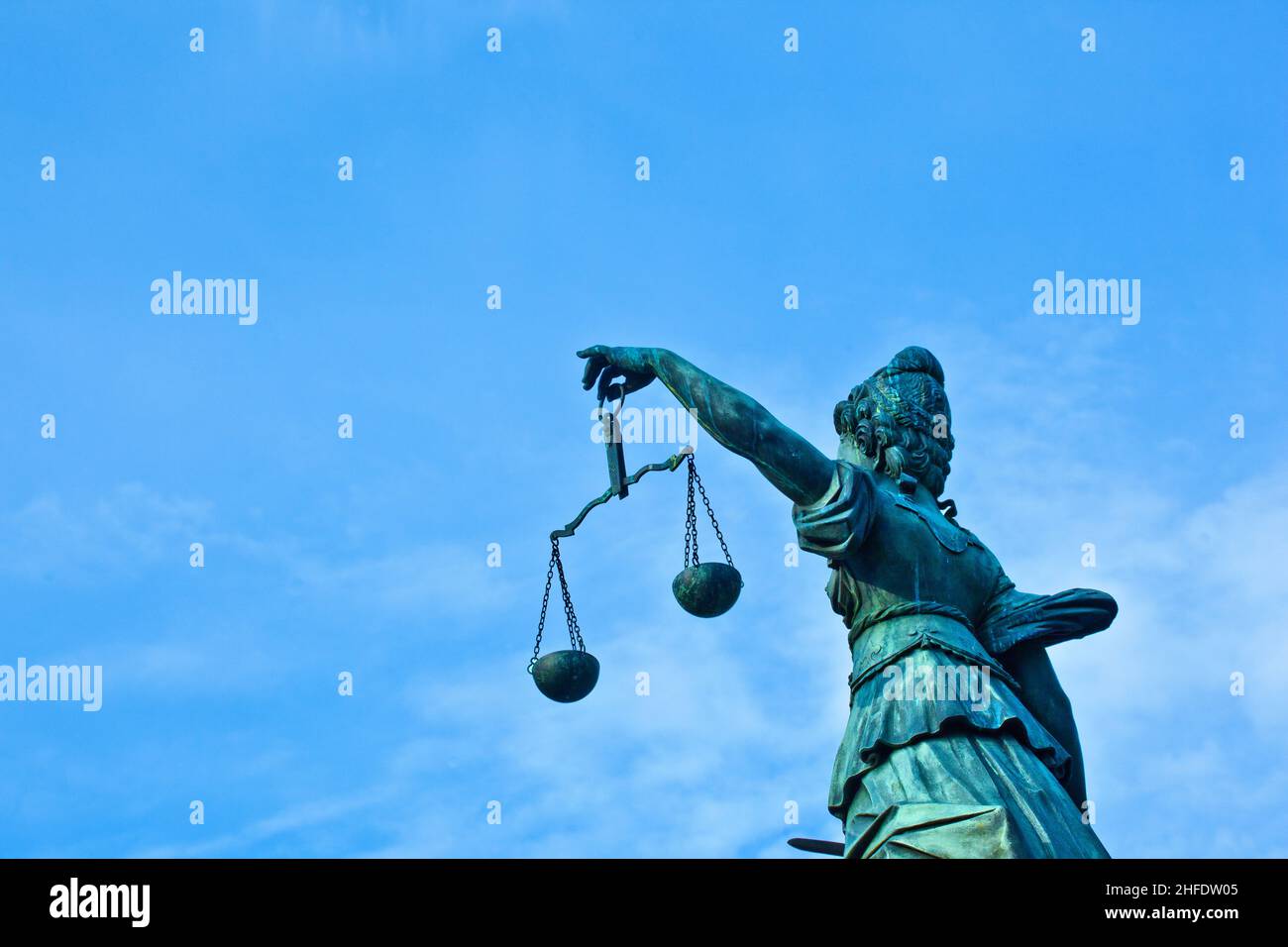 Max Romer Justice Statue of Lady Justice in front of the Romer in Frankfurt - Germany ...