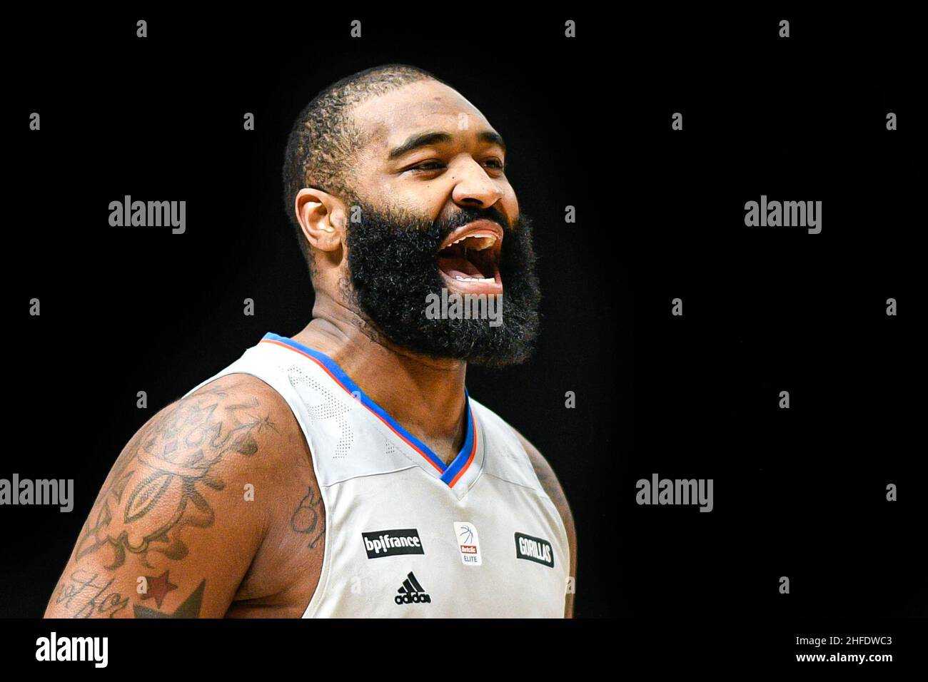 Bandja Sy of Metropolitans 92 dunks during the French championship, Betclic  Elite Basketball match between Paris Basketball and Metropolitans 92  (Boulogne-Levallois) on January 15, 2022 at Halle Georges Carpentier in  Paris, France 