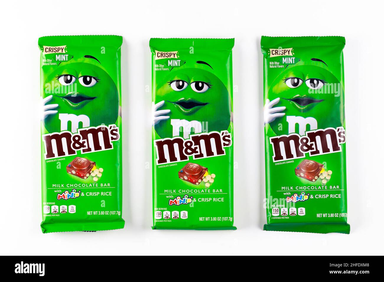 Packet of crispy M&M's on white background Stock Photo - Alamy
