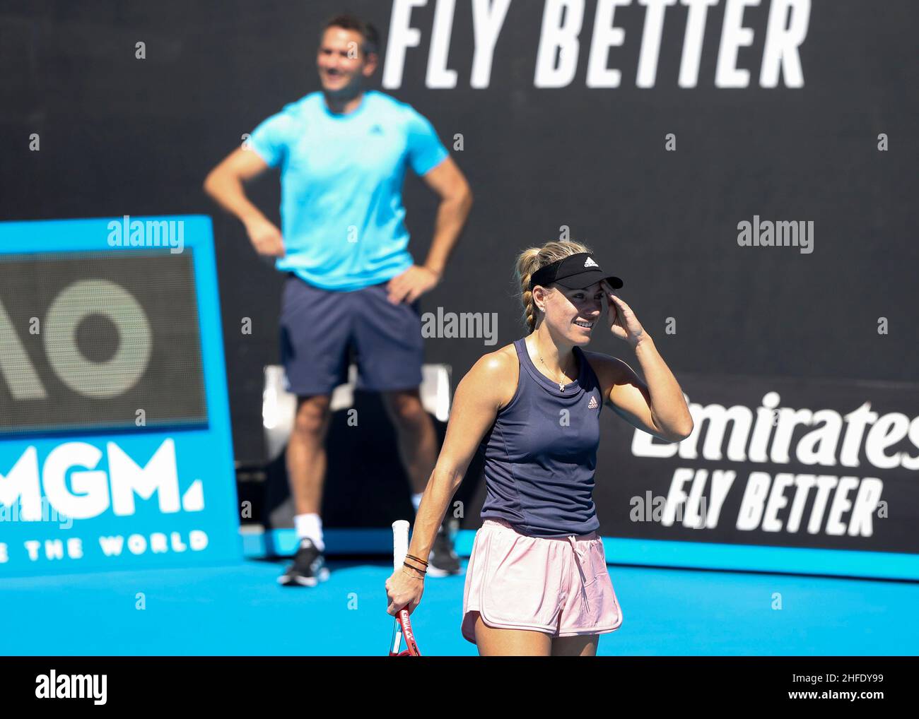 Melbourne, Australia. 16th. Jan. 2022. German tennis player Angelique