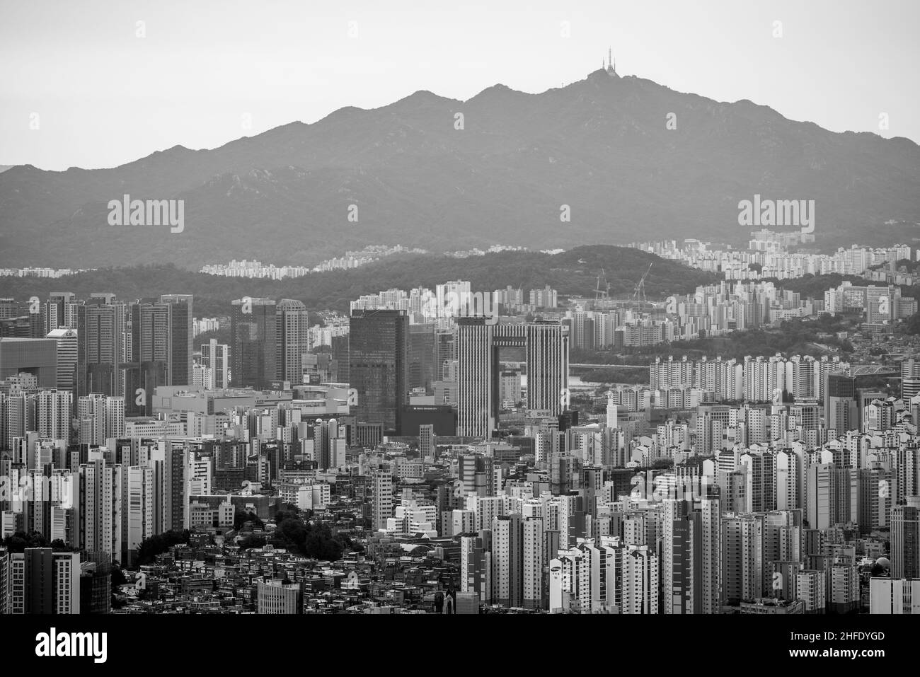 Seoul South Korea cityscape view from Inwangsan mountain on September 19, 2021 Stock Photo