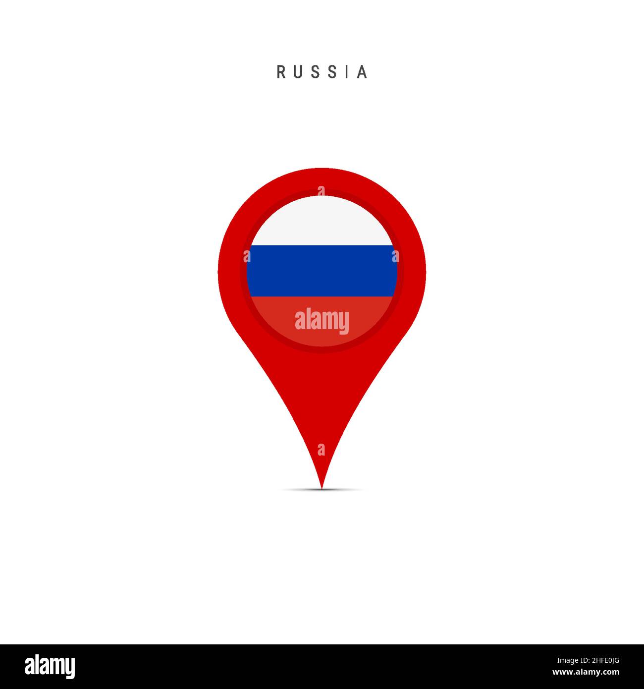 Russia Button Map Pointer With Russian Flag Isolated On White High-Res  Vector Graphic - Getty Images