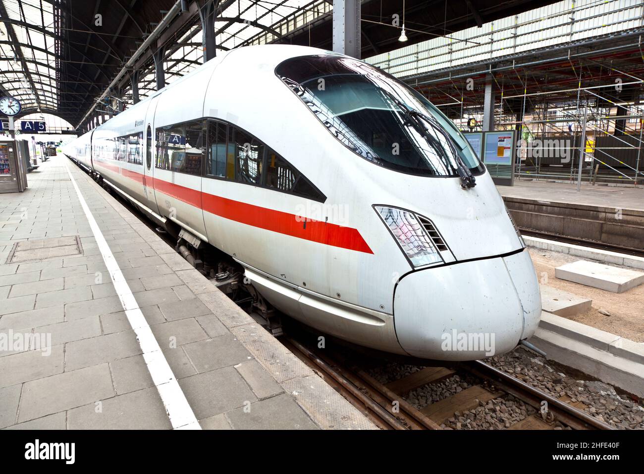 high speed train in Germany in the station Stock Photo Alamy