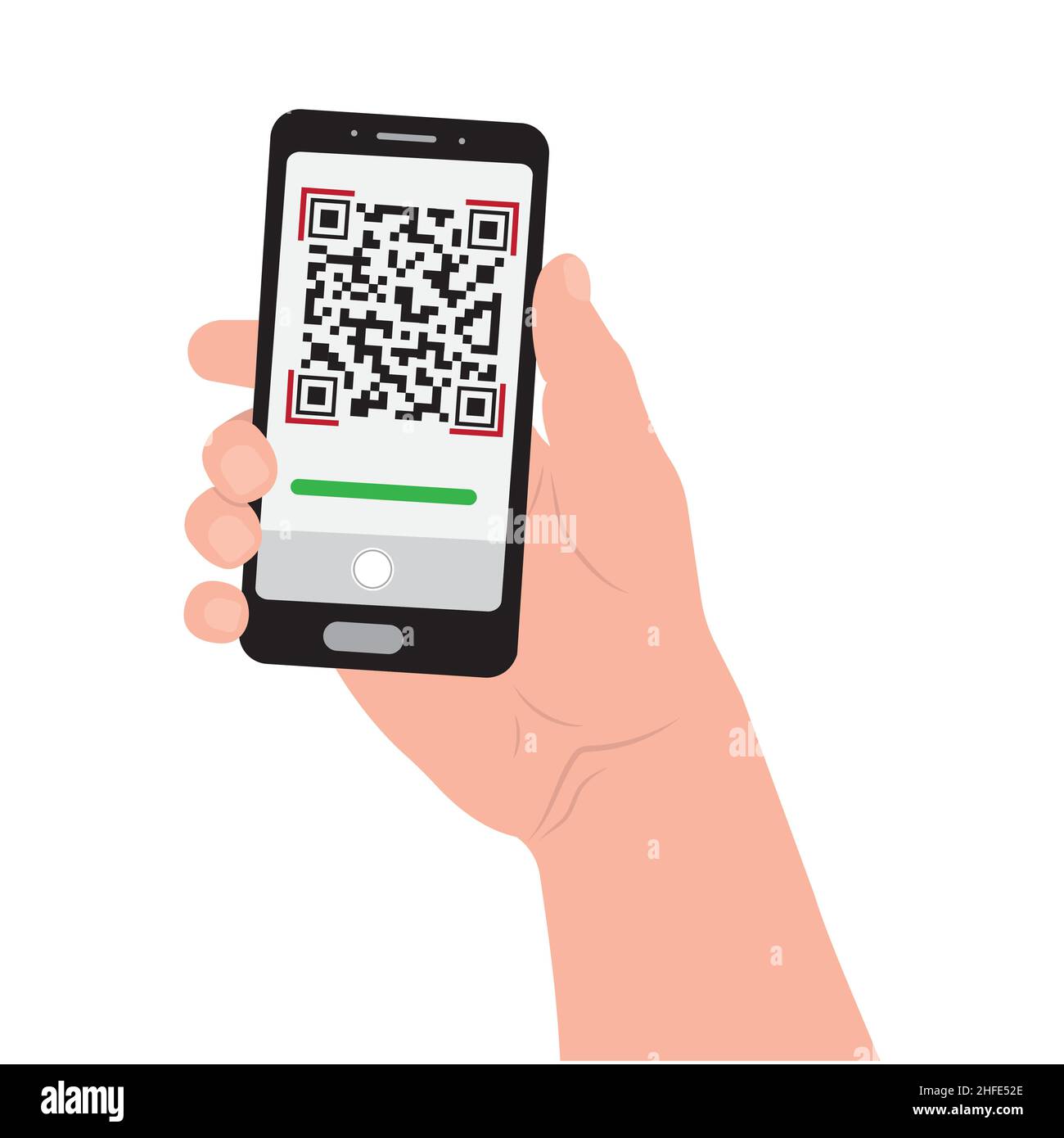 Scan the QR code on your mobile phone. Electronic, digital technologies, barcode. Color Vector illustration. Stock Vector