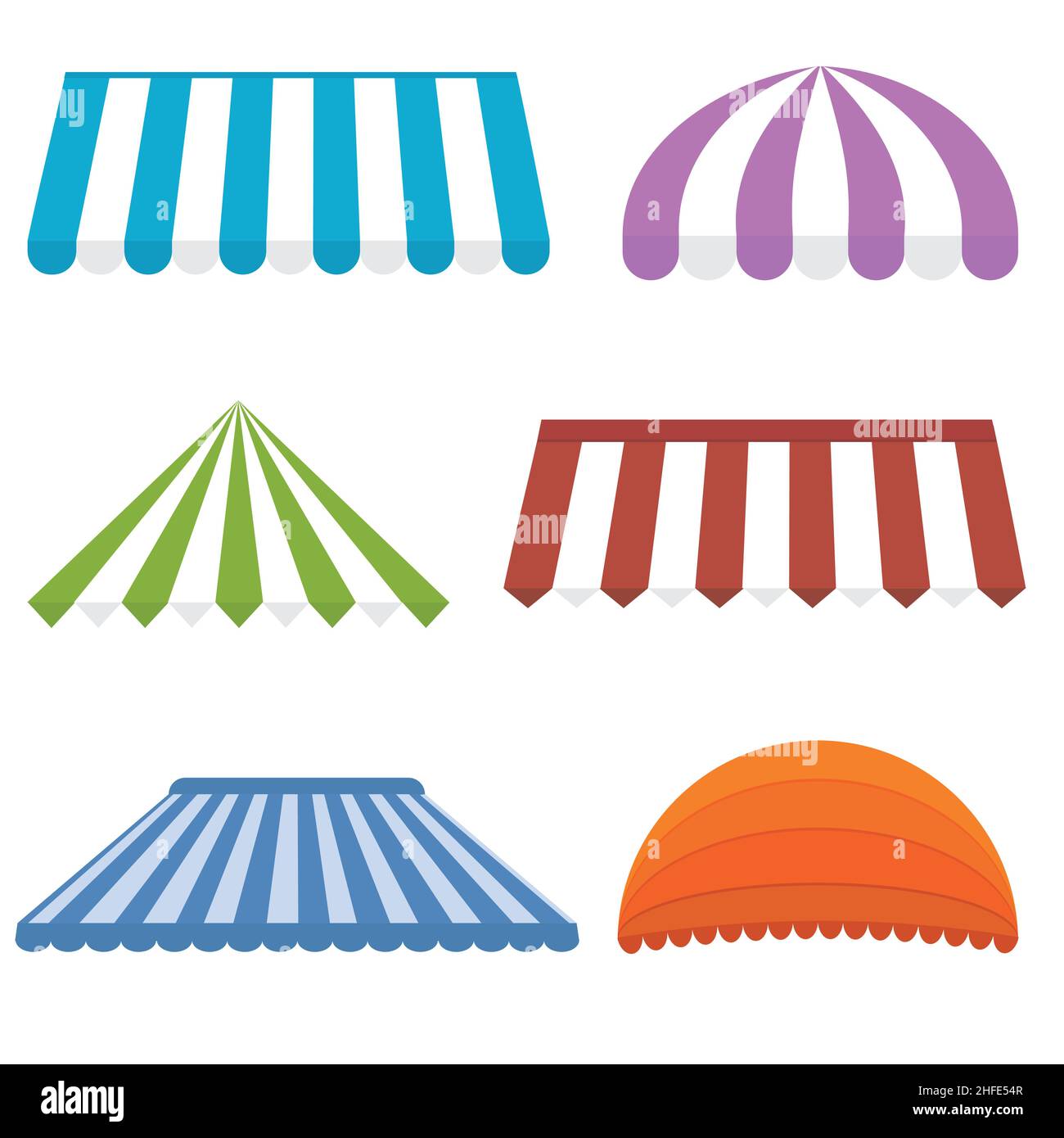 canopy design illustration set, color isolated illustration on white ...