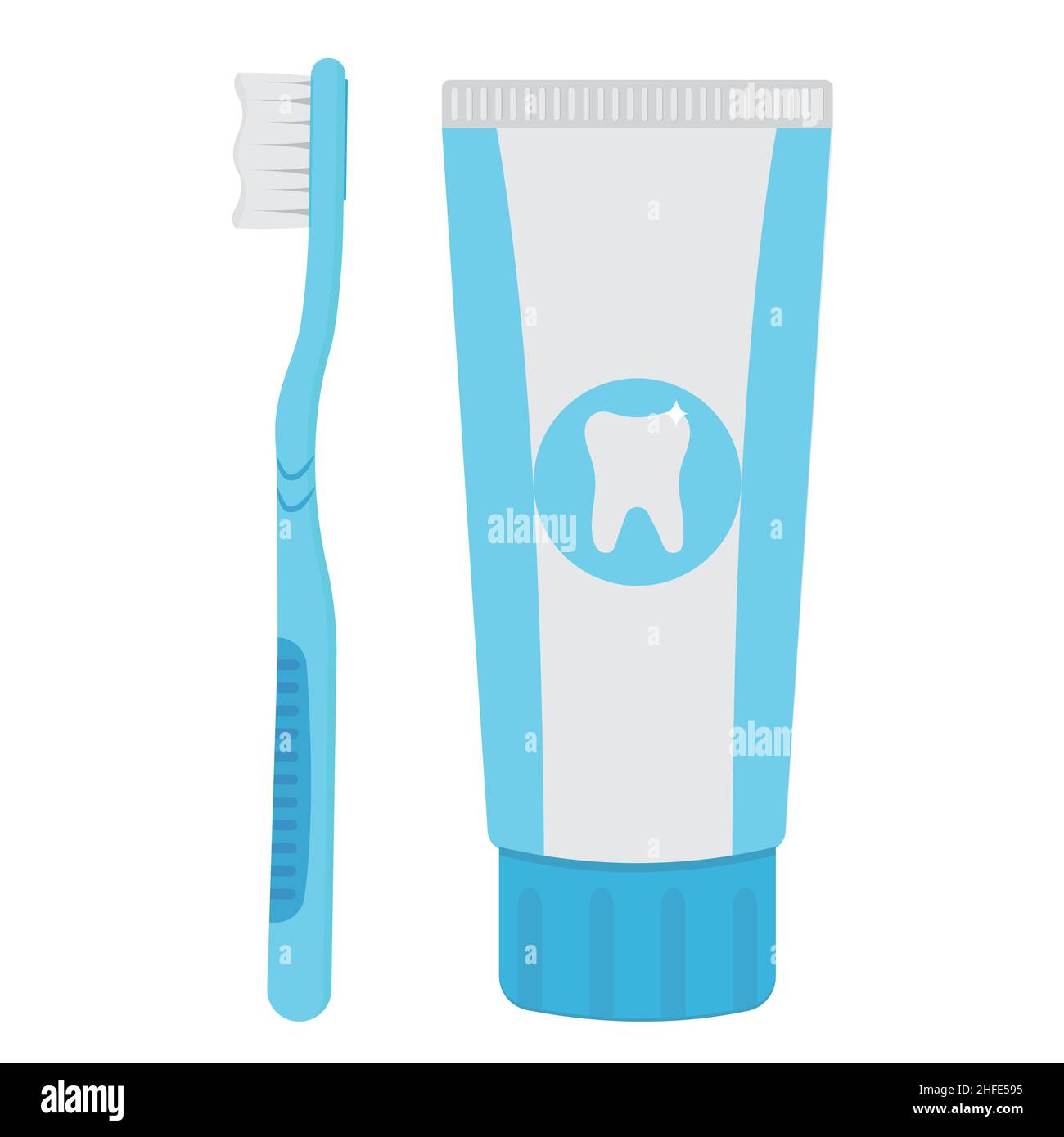 Toothbrush and toothpaste vector isolated illustration on a white ...