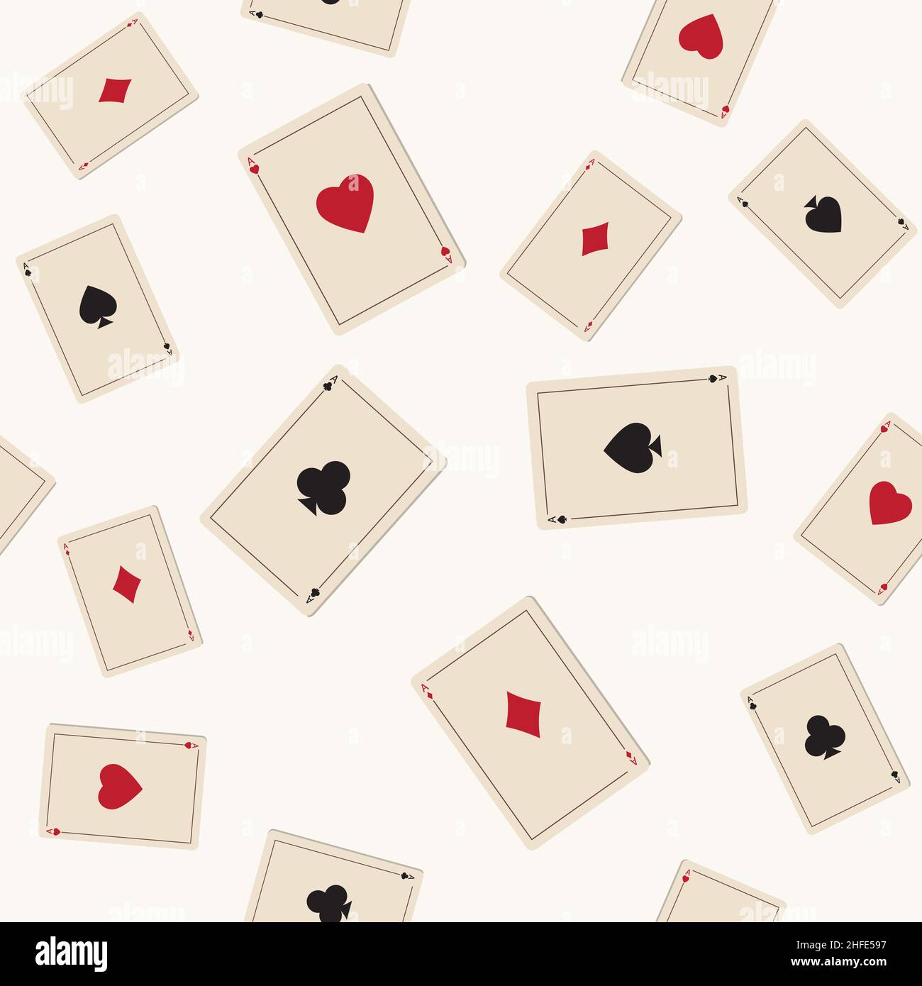 Pattern of playing cards on a white background, color vector ...