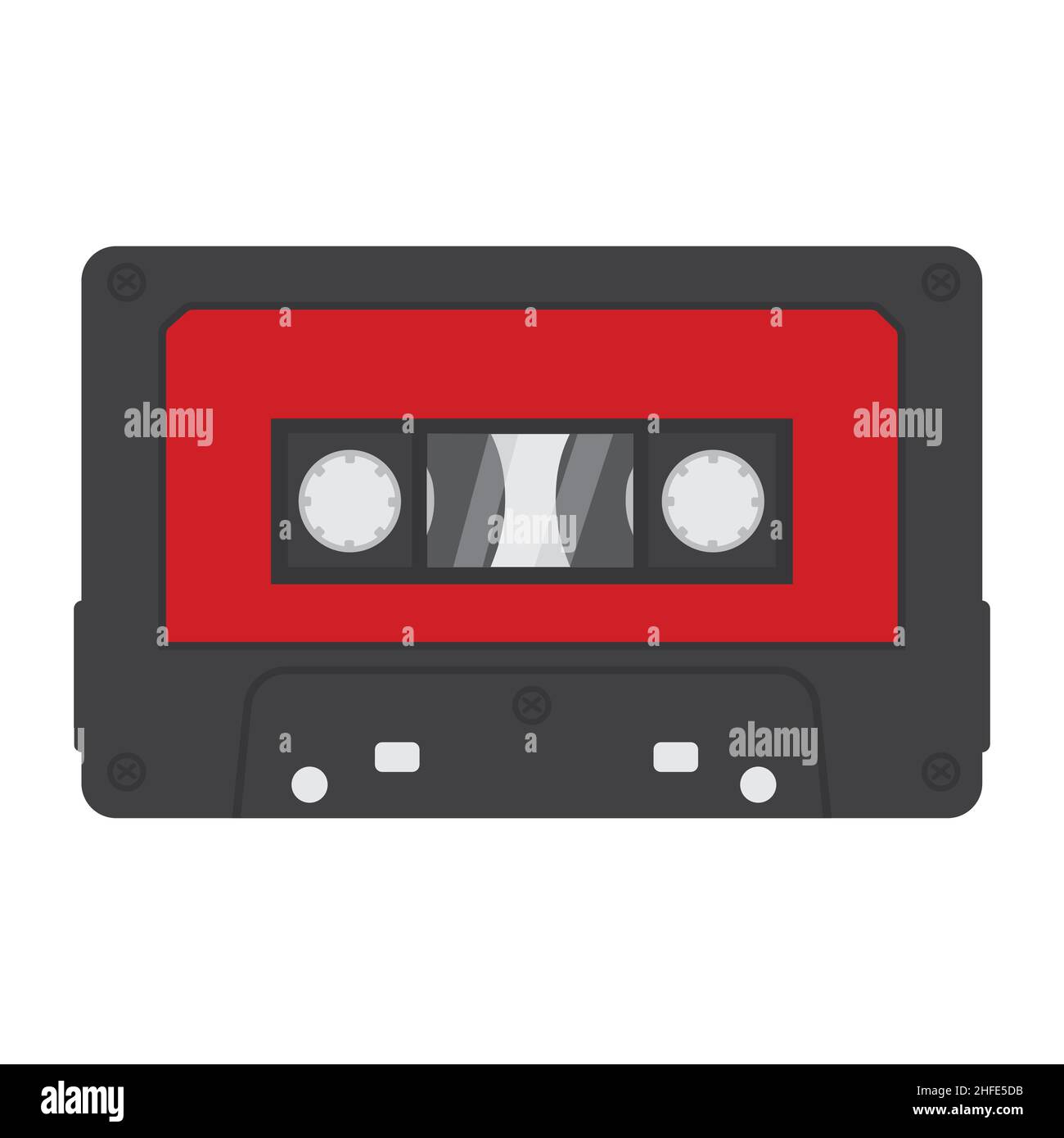 audio cassette for a tape recorder, isolated vector illustration on a ...