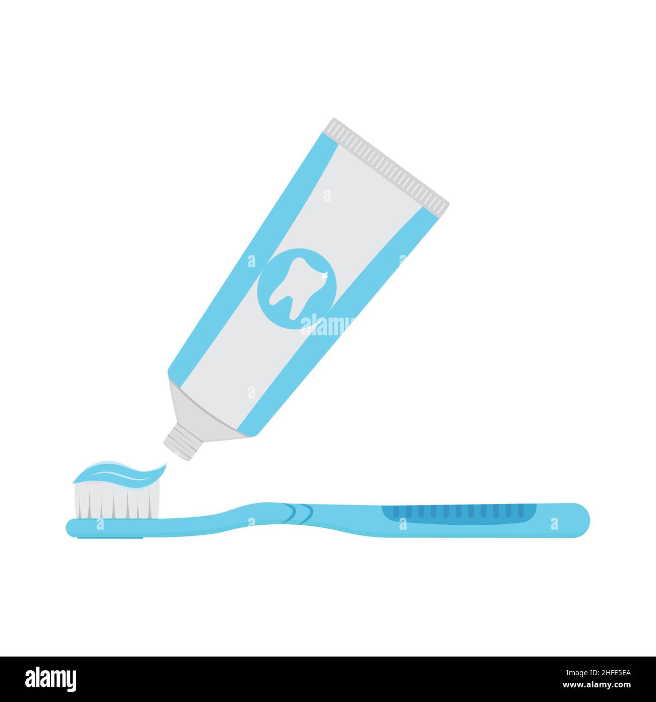 Toothbrush and toothpaste vector isolated illustration on a white ...