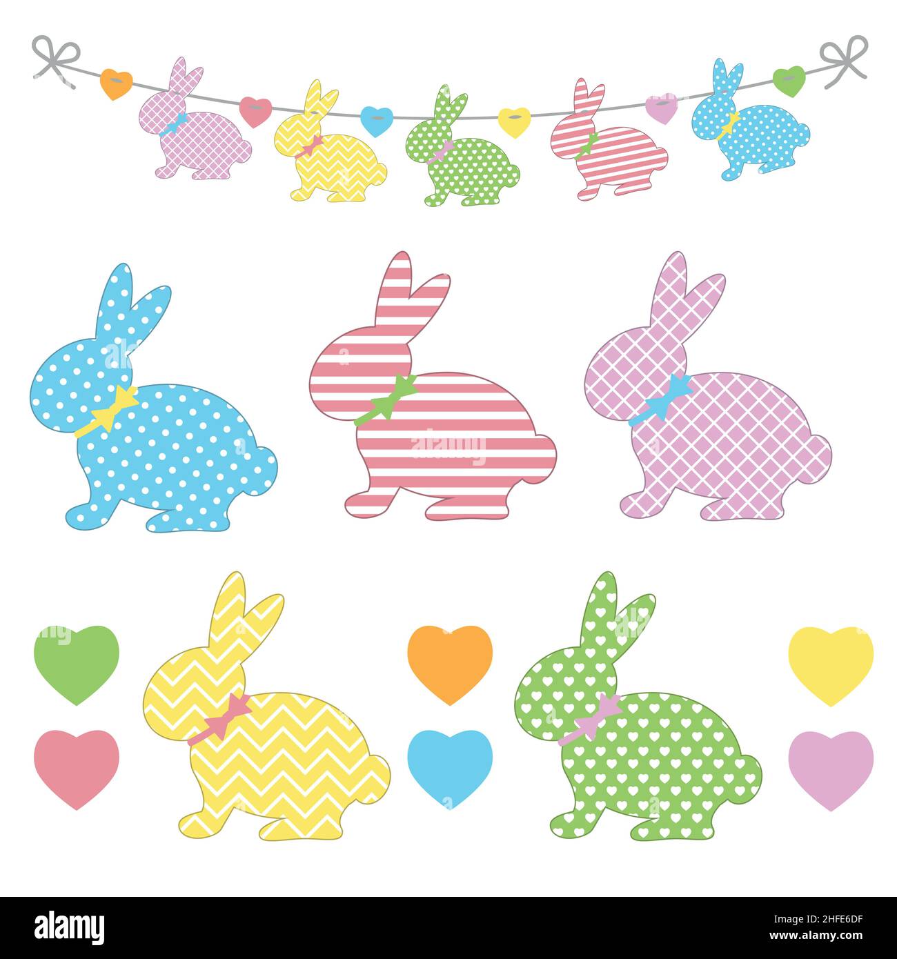 Easter Bunny Garland Template