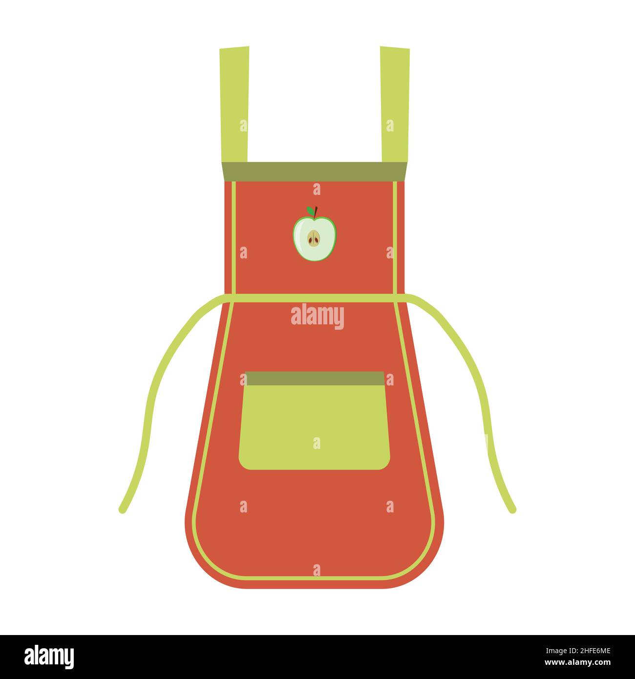 kitchen apron, color vector illustration isolated on a white background. Stock Vector