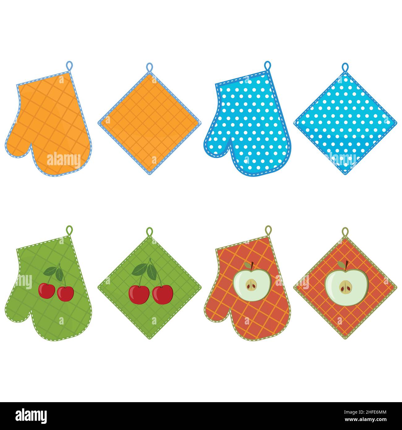 Oven mitts set, color vector illustration Stock Vector Image & Art Alamy
