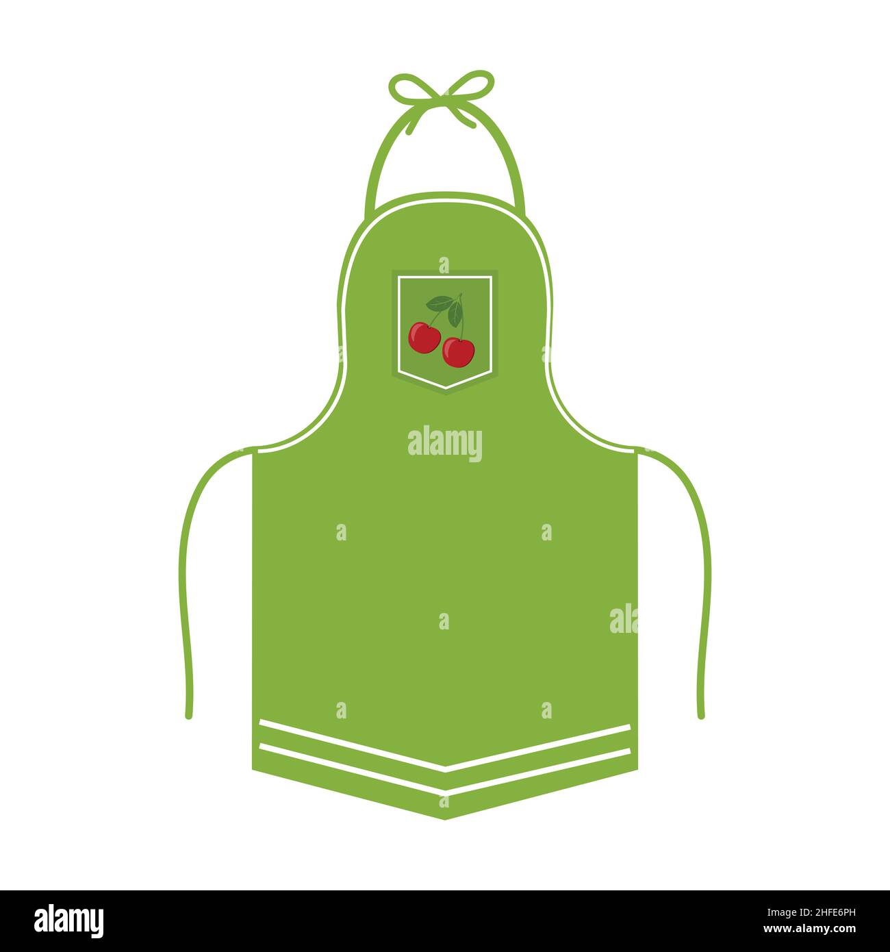 kitchen apron, color vector illustration isolated on a white background ...