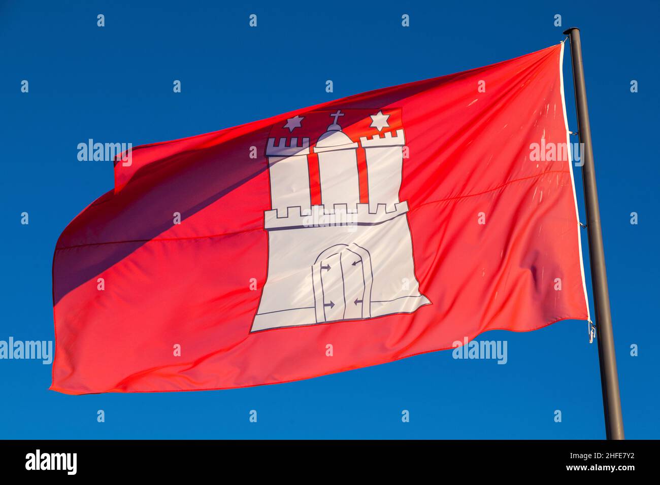 civil flag of Hamburg Stock Photo