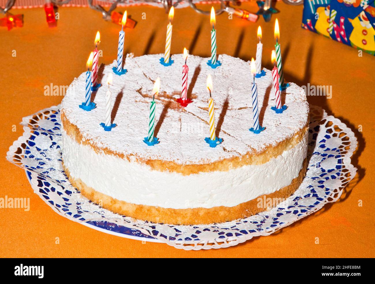 birthday cake with candles Stock Photo - Alamy