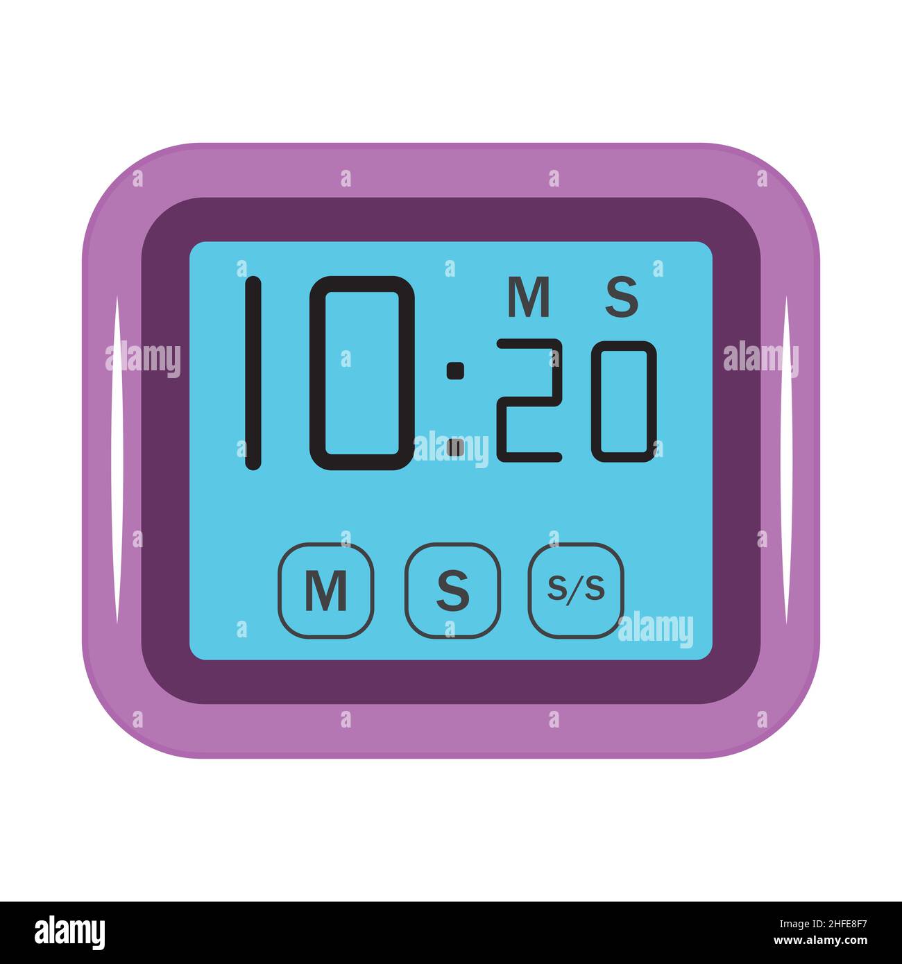 Kitchen timer, color vector isolated illustration Stock Vector Image