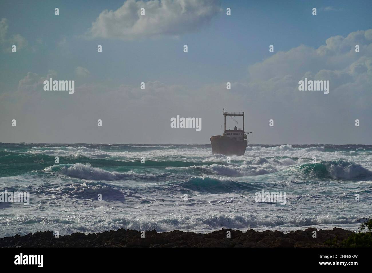 The shipwreck of the MV Demetrios II of the coast of Cyprus Island, EU, Eastern Mediterranean