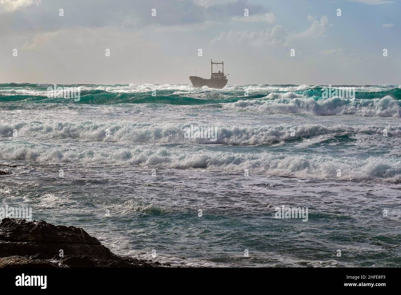 The shipwreck of the MV Demetrios II of the coast of Cyprus Island, EU, Eastern Mediterranean