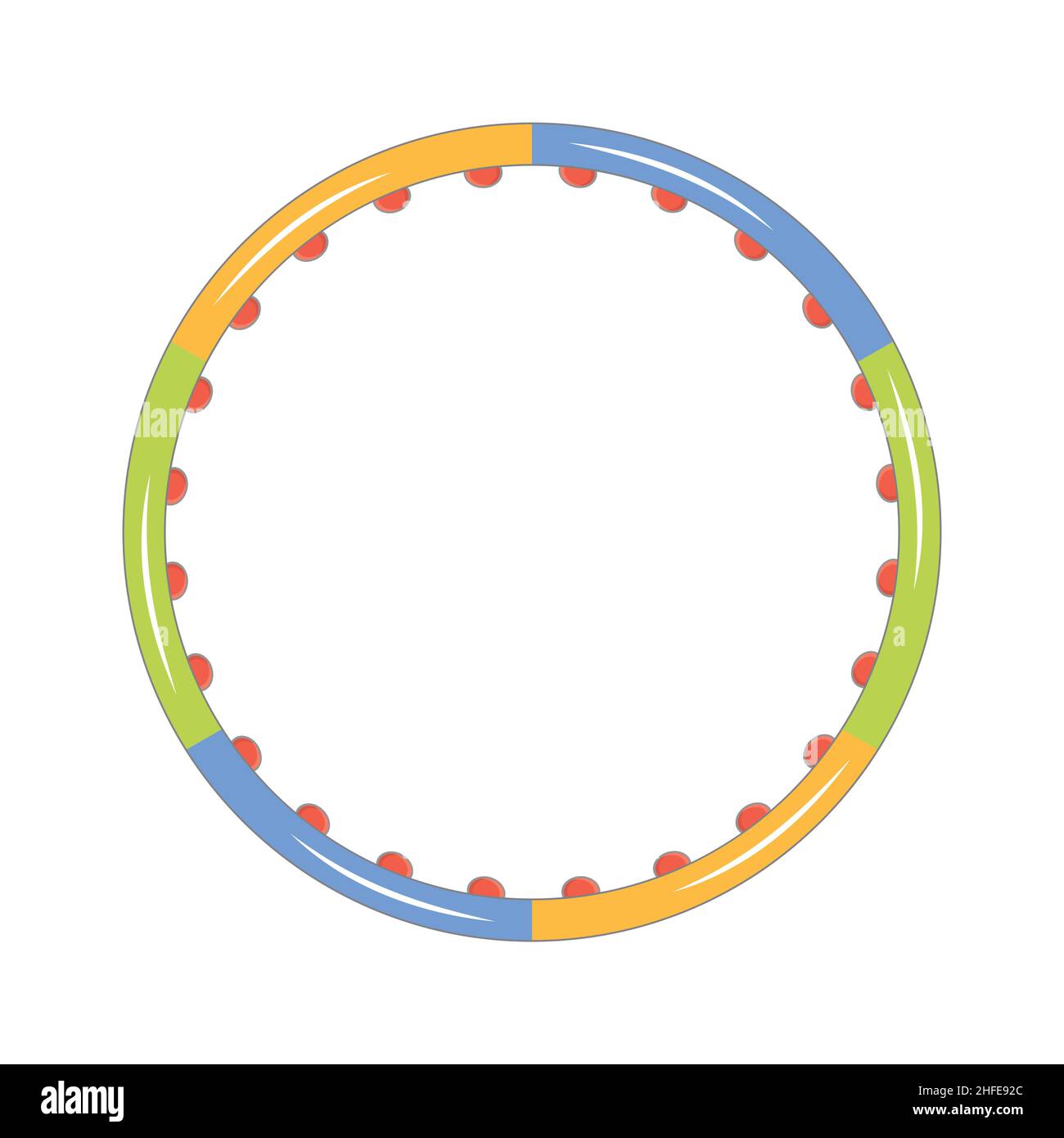 Fitness hoop for a slim figure color isolated vector in flat style, icon Stock Vector