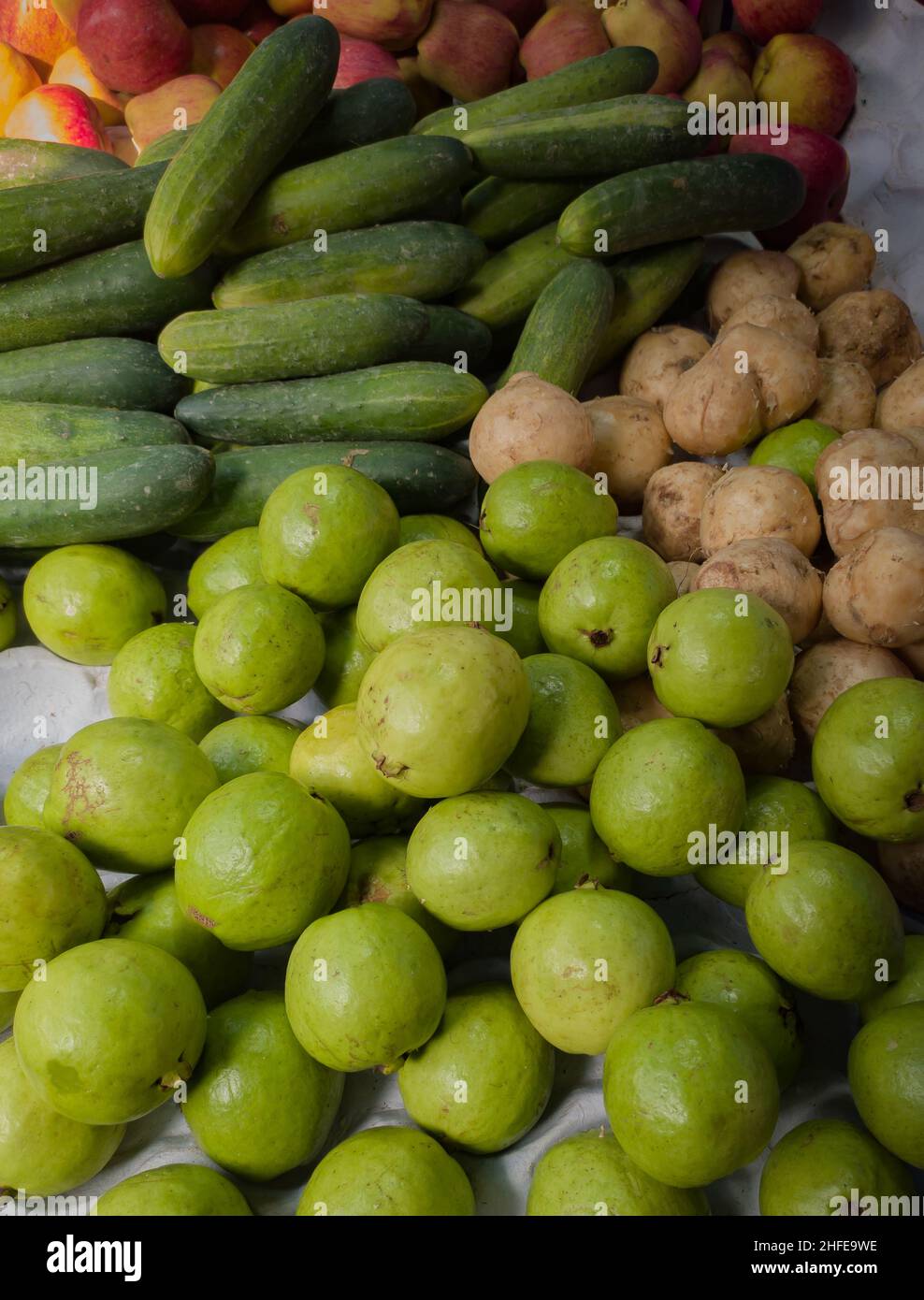 winter fruits kept in retail storefront for sale in bengal india. kul