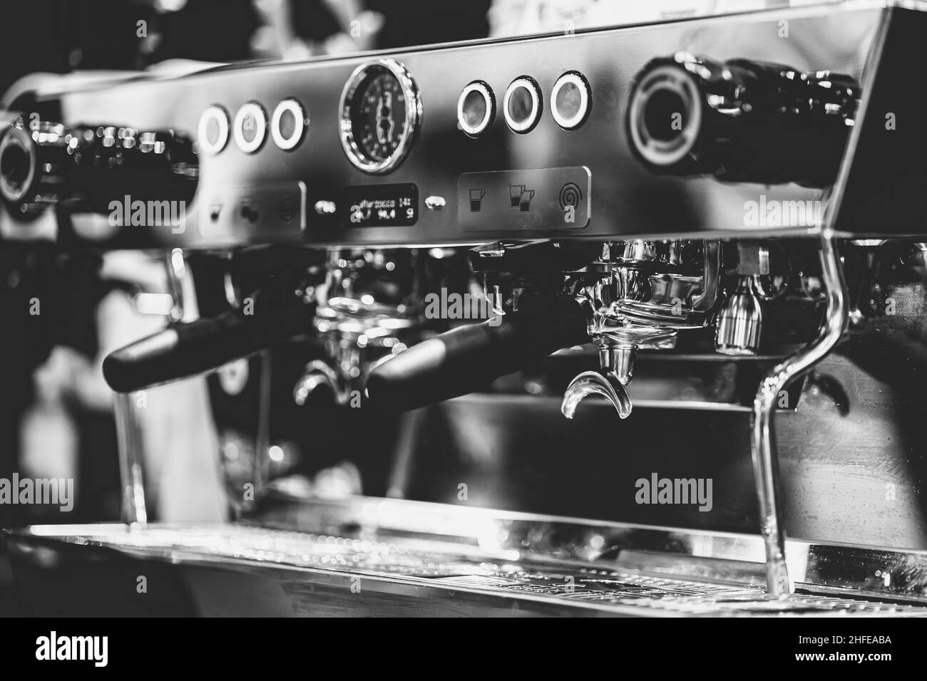 Italian Espresso machine black and white vintage color style Stock Photo