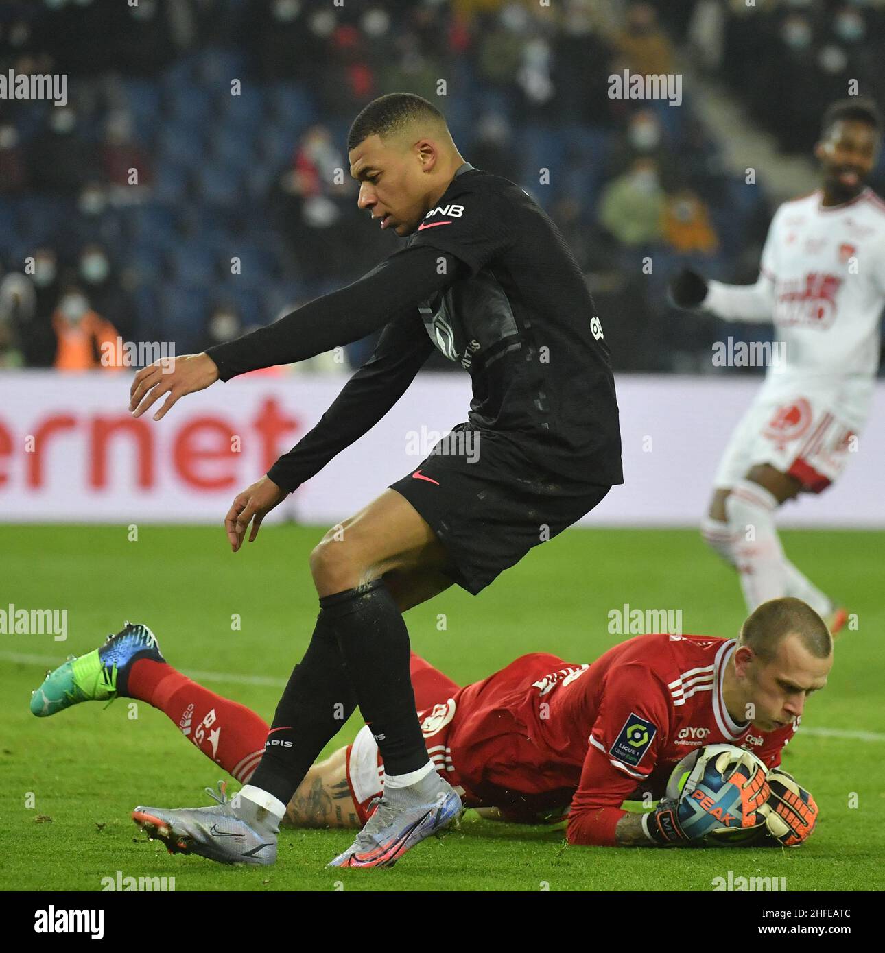 Paris Saint Germain S Kylian Mbappe During The French L1 Football Match Between Paris Saint Germain Psg And Stade Brestois 29 At The Parc Des Princes Stadium In Paris On January 15 22 Photo By Christian