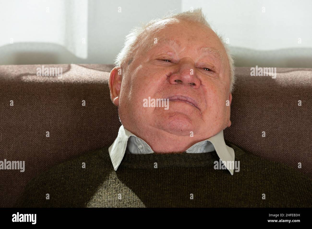 Elderly man dementia smiling hi-res stock photography and images - Alamy