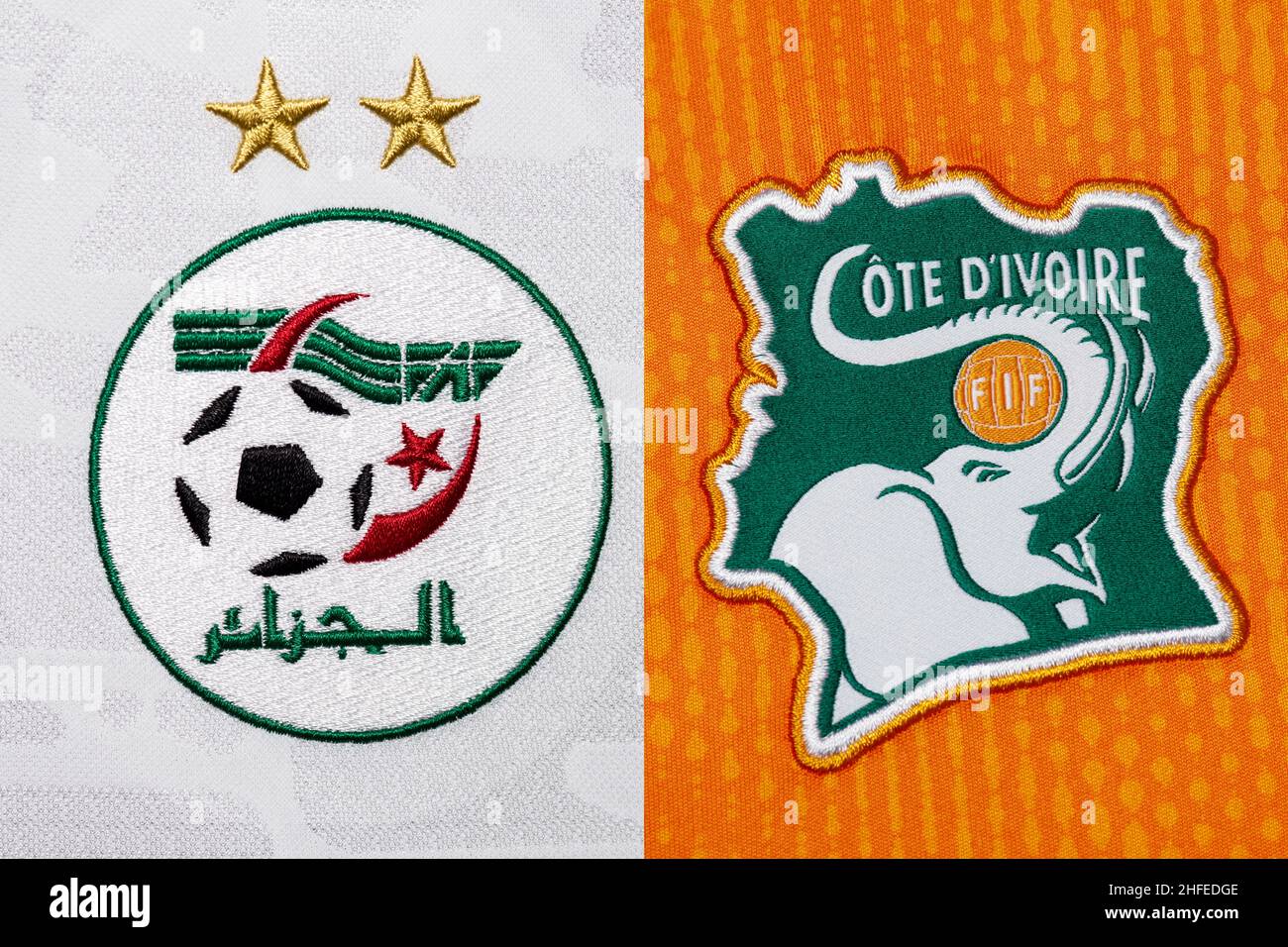 Close up of National Football team kit. Stock Photo