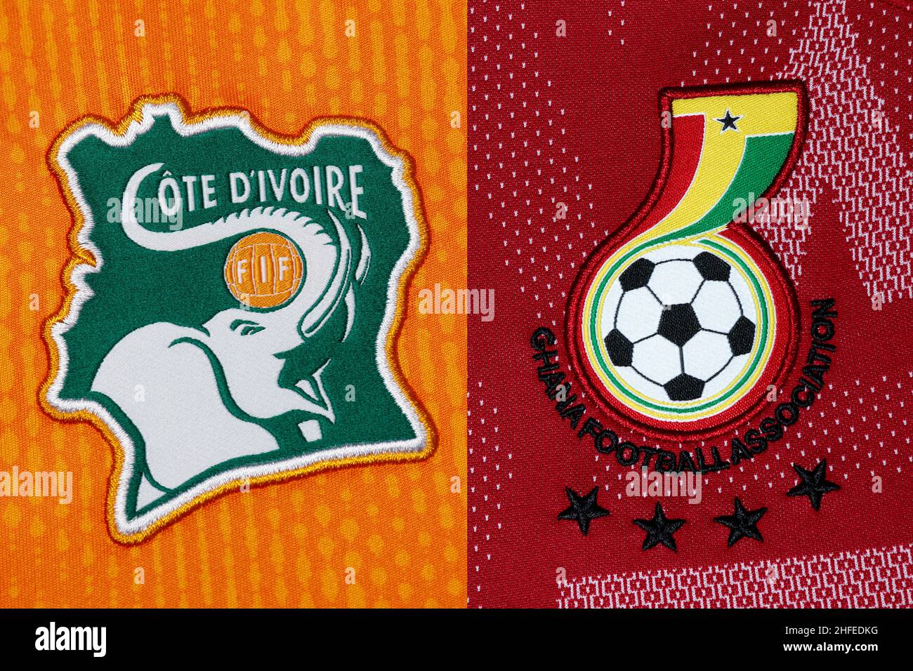 Close up of National Football team kit. Stock Photo