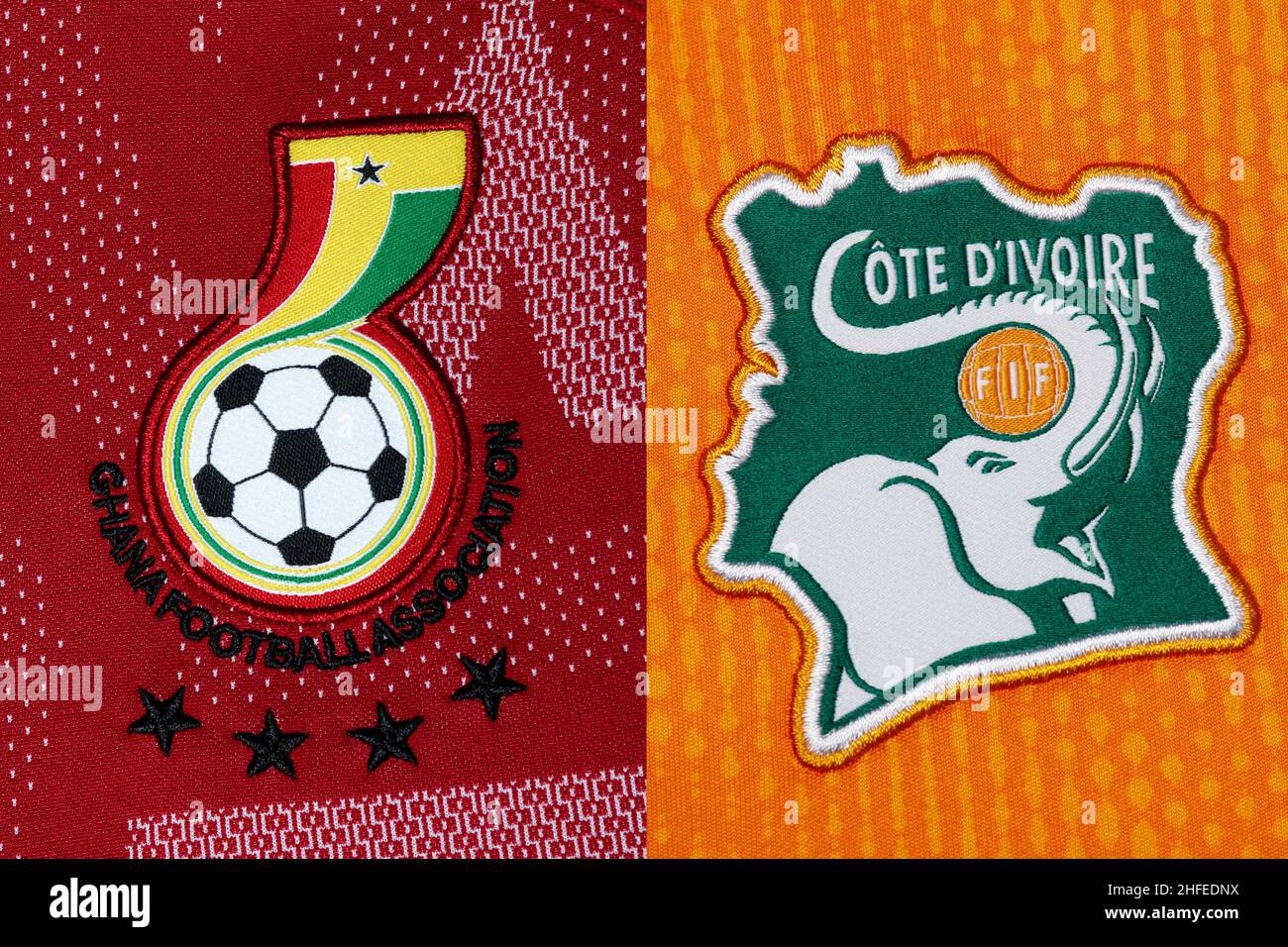 Close up of National Football team kit. Stock Photo