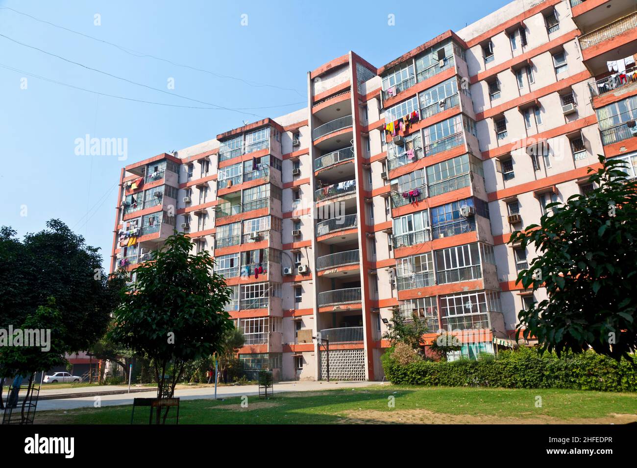 apartment house downtown Delhi near the Connaught place Stock Photo Alamy