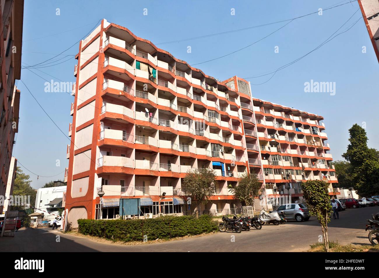 apartment house downtown Delhi near the Connaught place Stock Photo Alamy