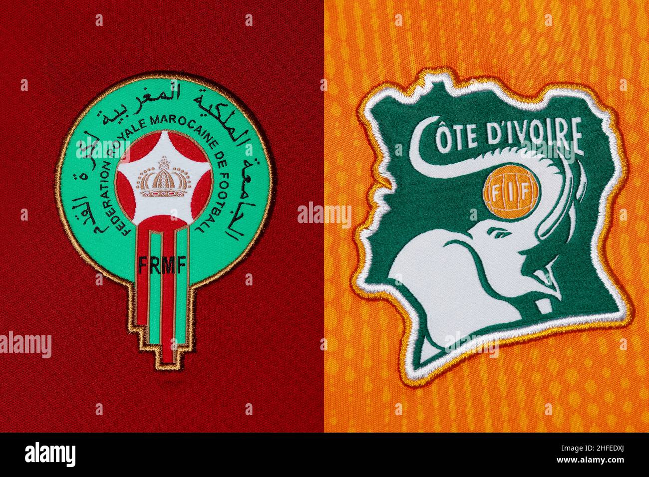 Close up of National Football team kit. Stock Photo