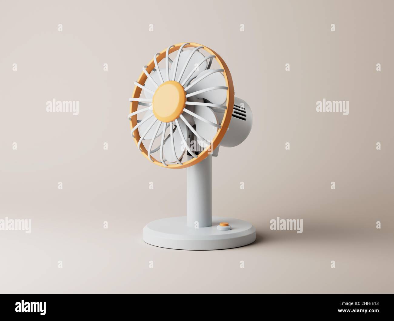 Simple fan or ventilator on floor 3d render illustration. Isolated ...