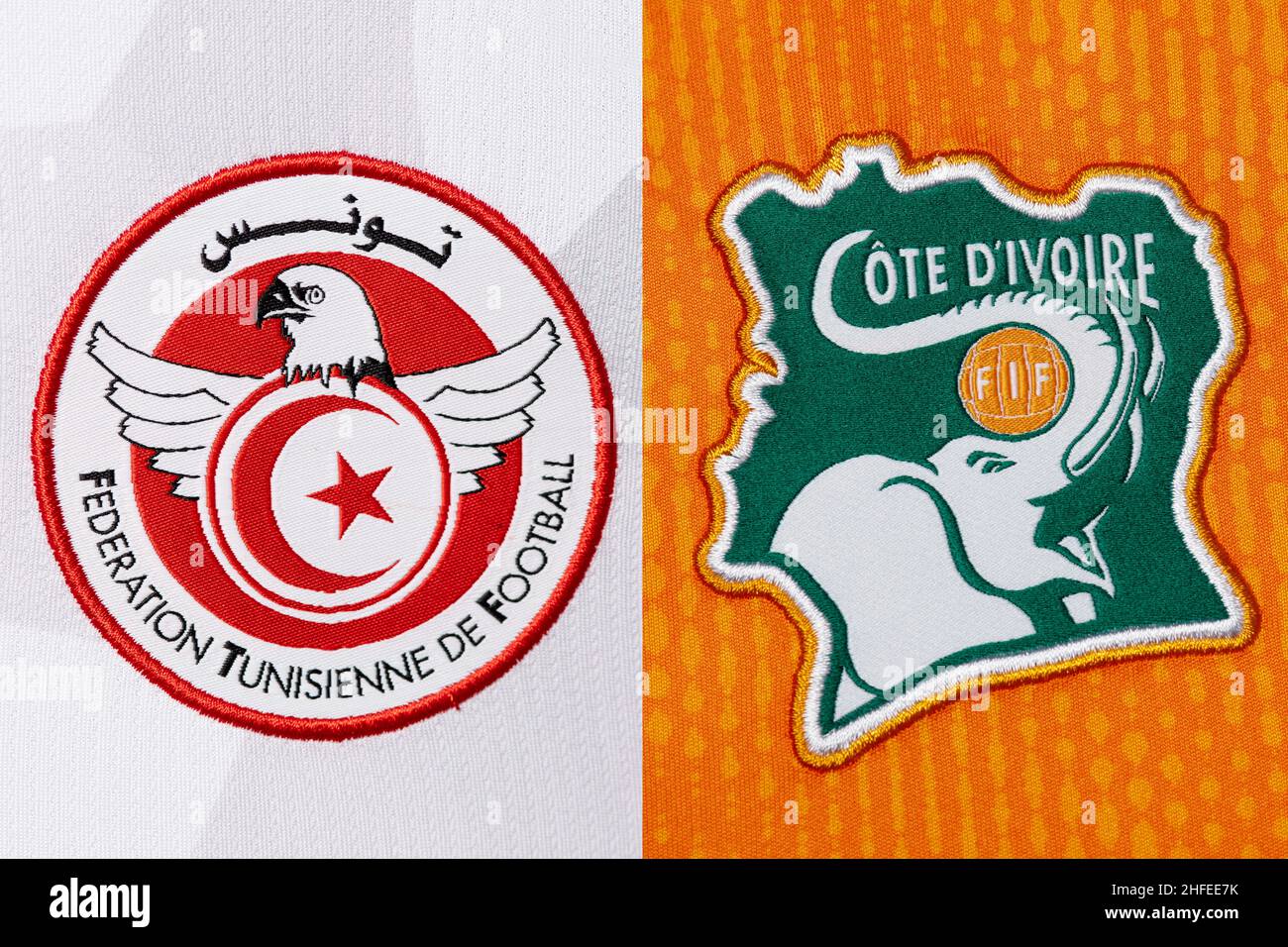 Close up of National Football team kit. Stock Photo